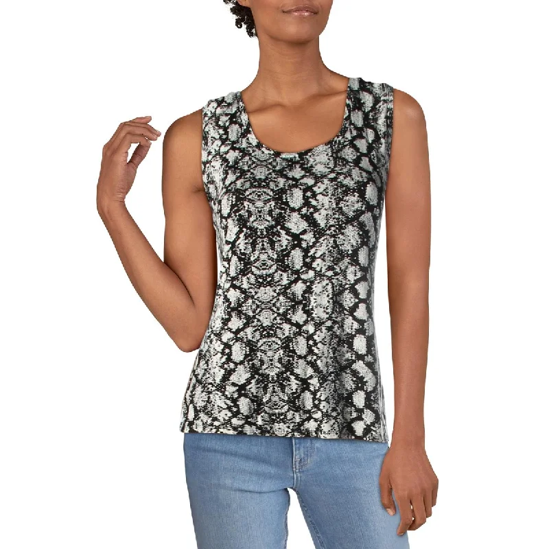 Carmen Marc Valvo Womens Printed Knit Tank Top