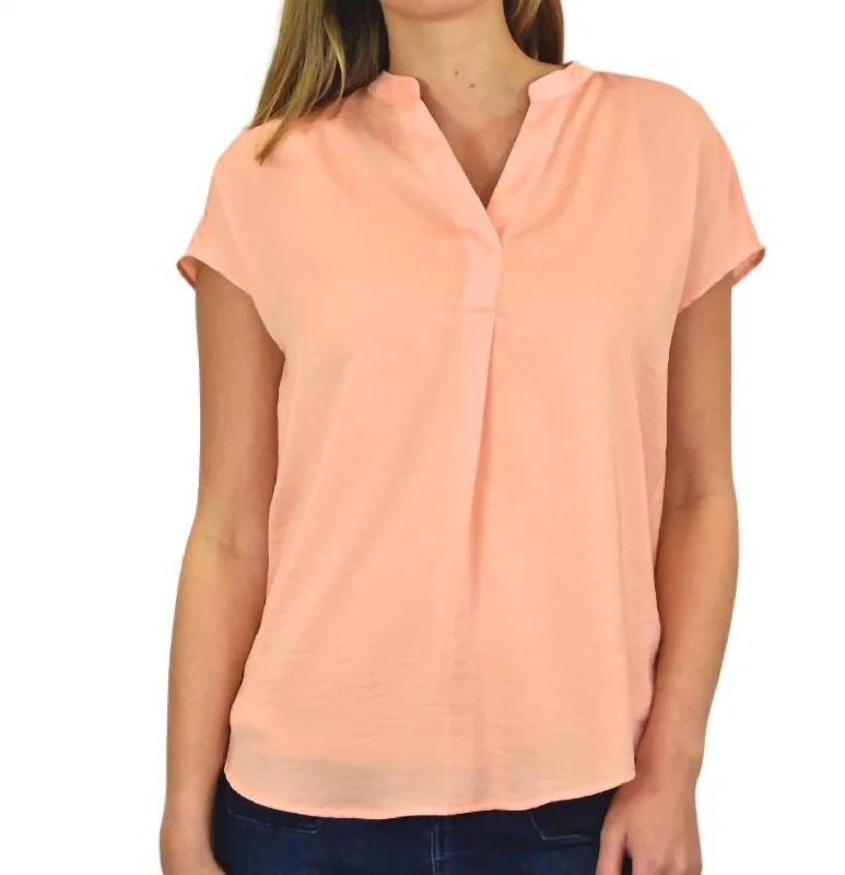 Cap Sleeve Airflow Blouse In Peachy