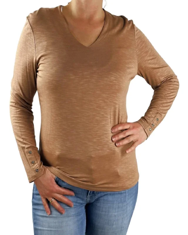 Long Sleeve T-Shirt In Camel