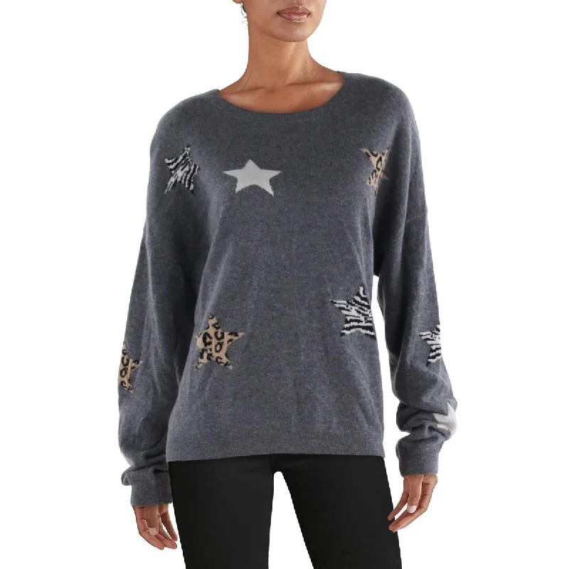 Chelsea & Theodore Womens Cashmere Printed Crewneck Sweater Weekend sweaters