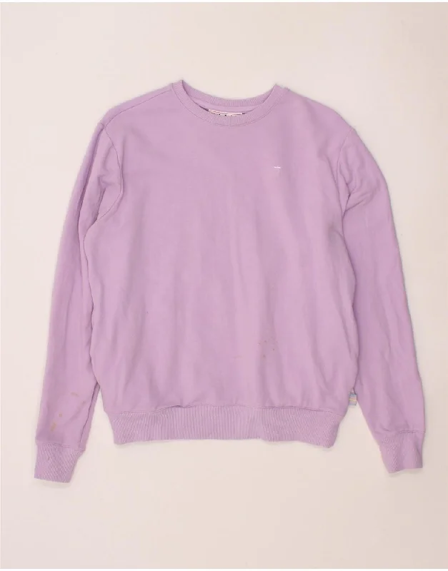 FILA Womens Oversized Sweatshirt Jumper UK 10 Small Purple Cotton Party sweaters