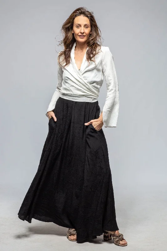 Myana Wrap Linen Blouse In Ivory Luxury sweaters