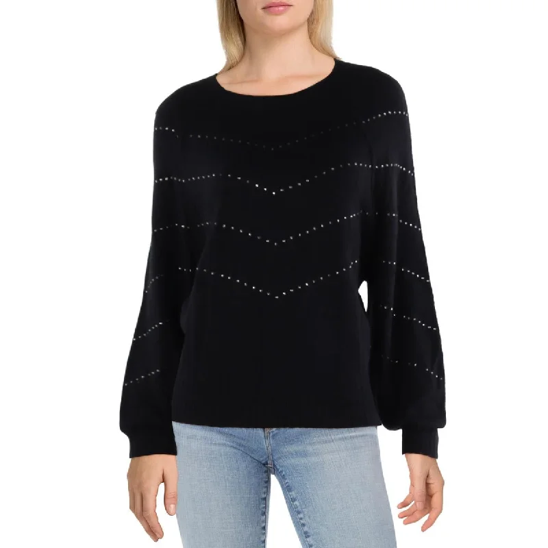 Nic + Zoe Womens Shooting Stars Knit Embellished Pullover Sweater Best value sweaters