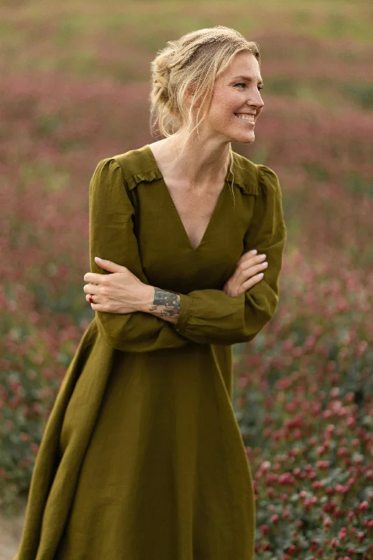 Bridget Dress, Long Sleeve Chiffon midi dresses