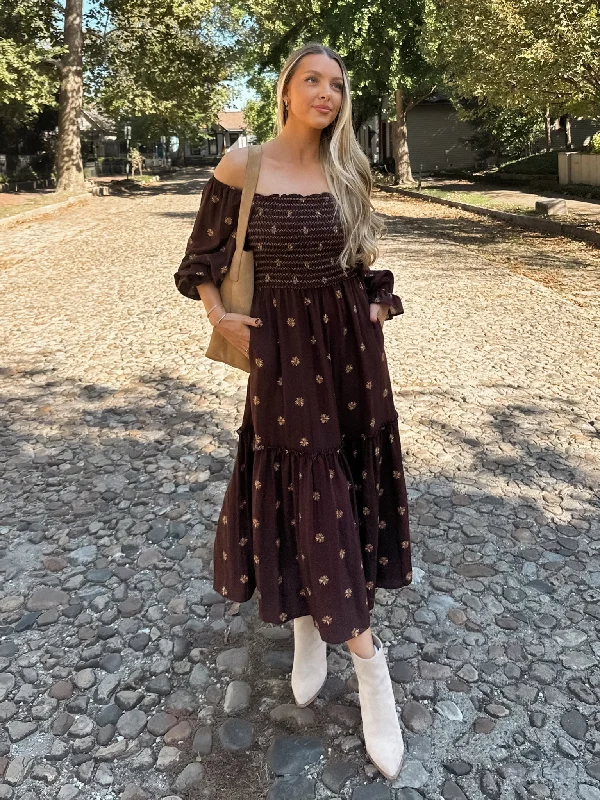 Chocolate Dreams Floral Midi Dress Best midi dresses for elegant looks