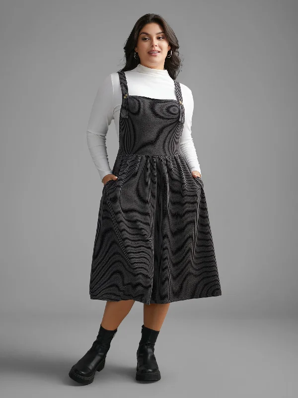 Texture Square Neck Midi Dress Strapless midi dresses