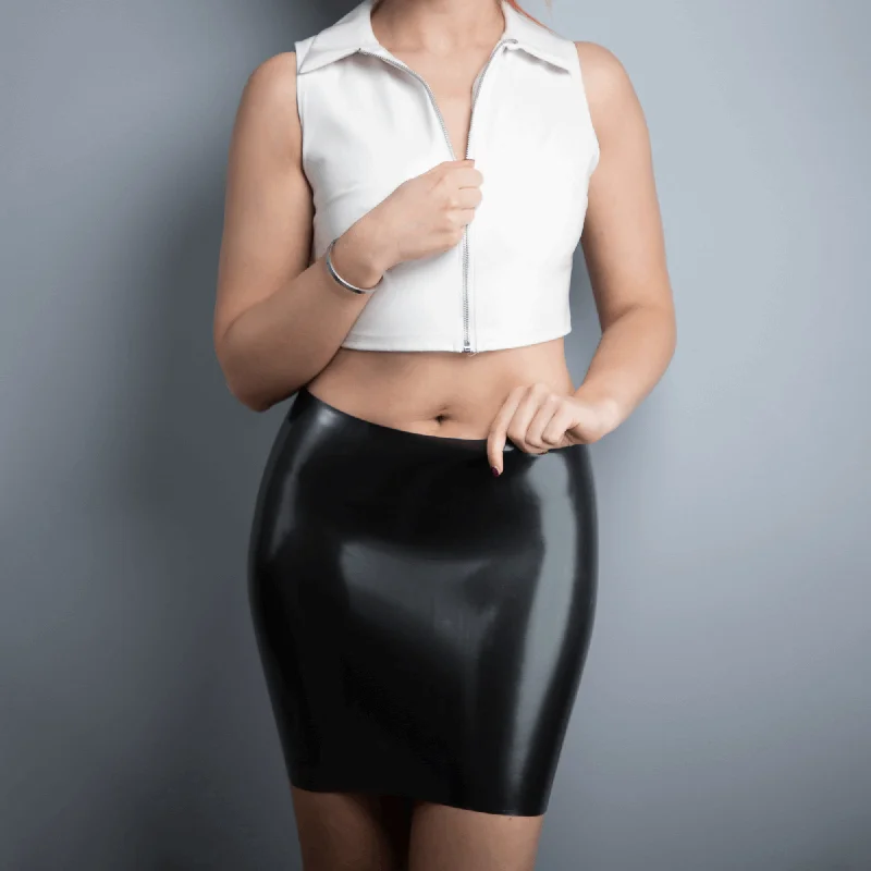 Latex Mini Skirt Ripped Mini Denim Skirt