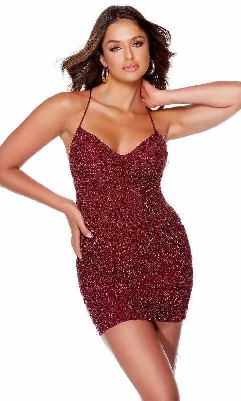 Alyce Paris 4730 - Ruched V-Neck Prom Dress Breathable unclassified dresses