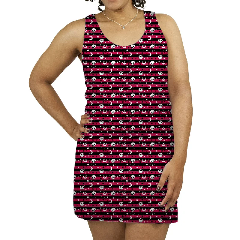 Sweet Pink Skull Ruched unclassified dresses