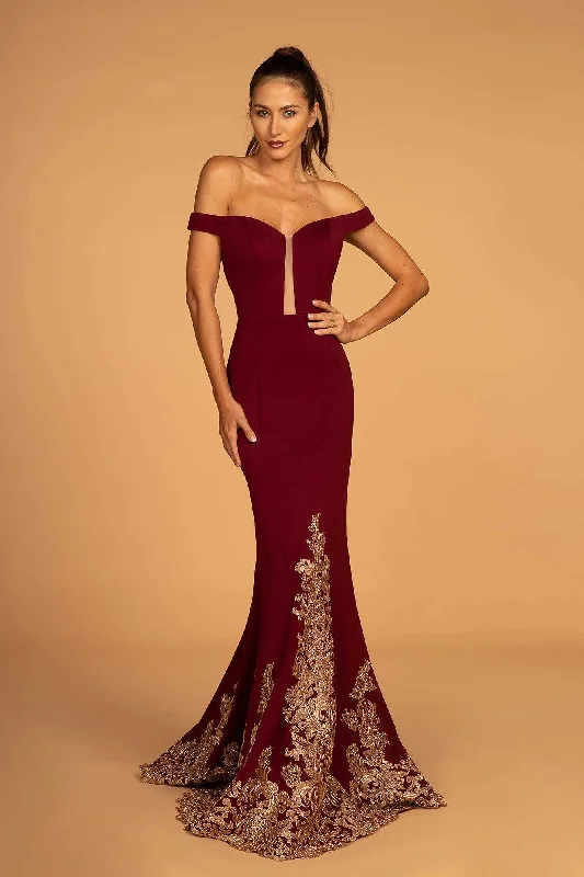 Elizabeth K - GL2658 Off-Shoulder Fitted Mermaid Dress Flowy unclassified dresses