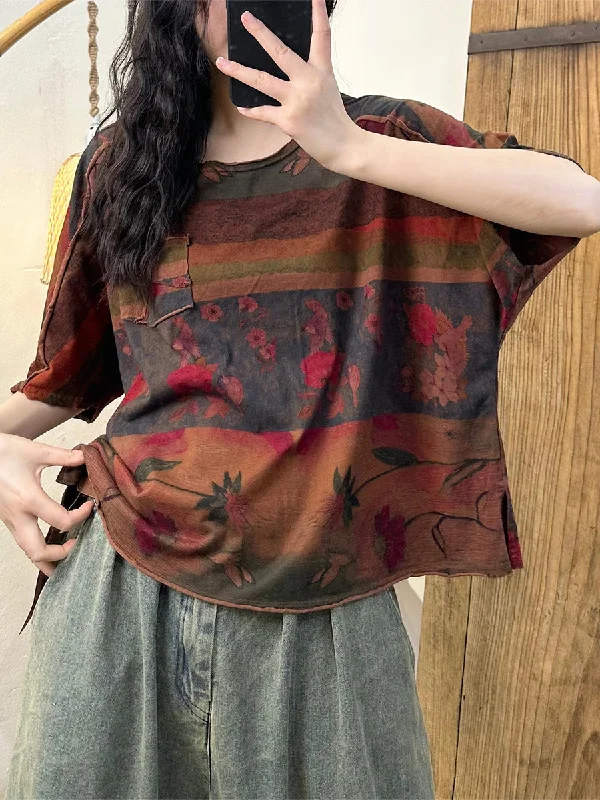 Women Summer Retro Flower Spliced Cotton Shirt TY1001 Sleeveless Shirt Dress