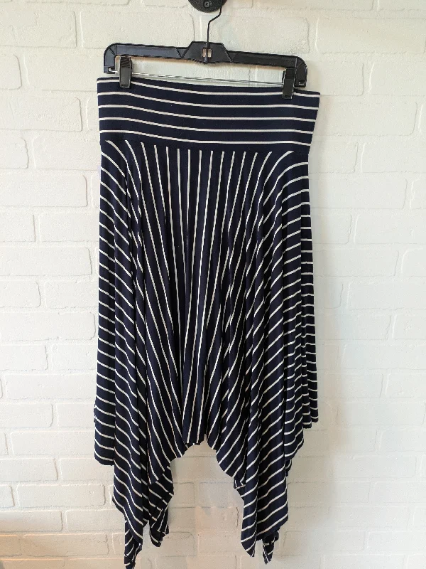 Skirt Midi By Cabi In Blue & White, Size: 8 Winter Midi Skirt