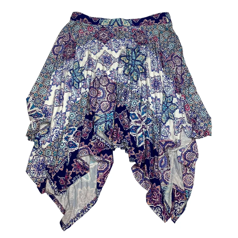 Skirt Midi By Chicos In Multi-colored, Size: Xl Pleated Satin Skirt