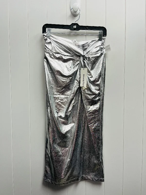 Skirt Midi By runaway paris In Silver, Size: M Casual A-line Skirt